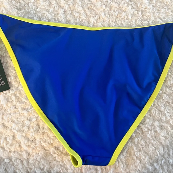 Blue Bikini Bottom with Yellow Accents - Picture 2 of 3